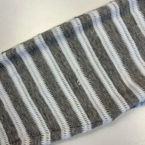 Reiss White Grey Striped Knit Tee Button Back Small - Picture 10 of 12